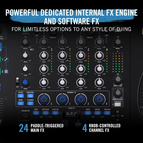 Miniatura 3 de Controlador DJ Rane FOUR Stems con 4 Decks, Ruedas Jog de 8.5" con Pantallas, Mezclador con FX Interno, Serato DJ Pro y Pitch 'n Time Incluidos