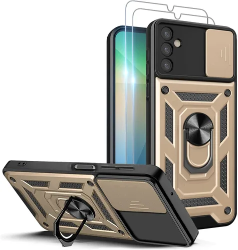 Miniatura 28 de Funda para teléfono Galaxy A06 4G: con protector de pantalla de 2 piezas, cubierta deslizante para cámara y soporte multiángulo para Samsung Galaxy