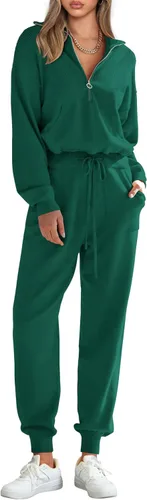 Miniatura 50 de PRETTYGARDEN Conjunto de suéter de 2 piezas para mujer, sudadera con cremallera, pantalones deportivos, ropa casual