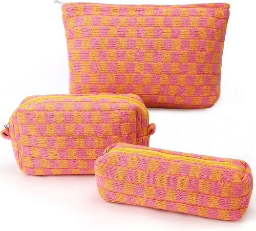 Miniatura 21 de EIMMBD Juego de 6 bolsas de maquillaje de gran capacidad, bolsa de cosméticos de viaje, bolsa de aseo organizadora, bonita bolsa de maquillaje