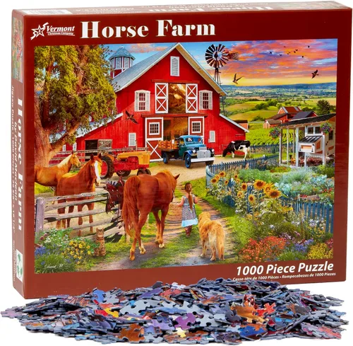 Miniatura 4 de Vermont Christmas Company Horse Farm - Rompecabezas de 1000 piezas