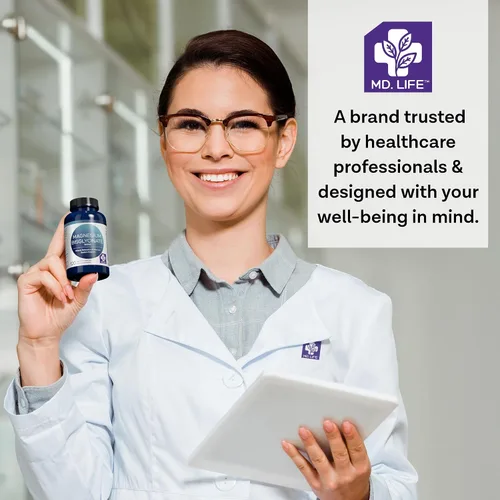Miniatura 8 de MD.LIFE Bisglicinato de magnesio 300 mg - Cápsulas de quelato de bisglicinato de magnesio de alta absorción para relajación muscular, apoyo nervioso