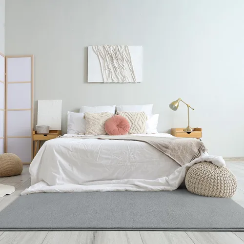 Miniatura 7 de Amearea Alfombra Moderna Suave para Pasillo, 2x6 Pies Alfombra Lavable para Pasillo, Alfombra Esponjosa Gris para Dormitorio junto a la Cama