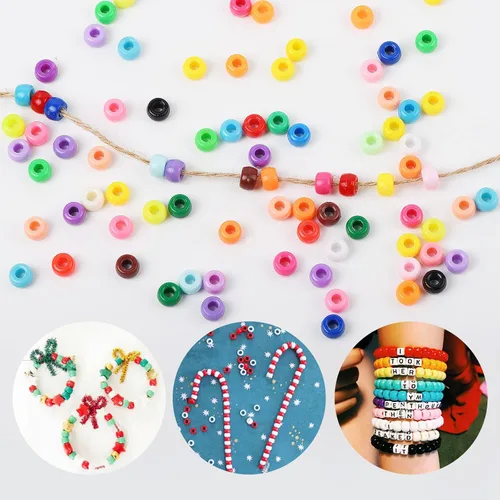 Miniatura 3 de Cuentas multicolor Pony – 4800 piezas, 0.236 x 0.32 pulgadas, 24 colores surtidos para pulseras, collares y llaveros