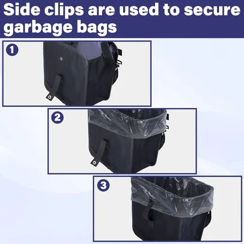 Miniatura 4 de BFXM Bote de Basura para Carro, Bote de Basura Plegable Bolsa de Basura Colgante Plegable para Asiento de Carro, Bolsas de Basura a Prueba de Fugas
