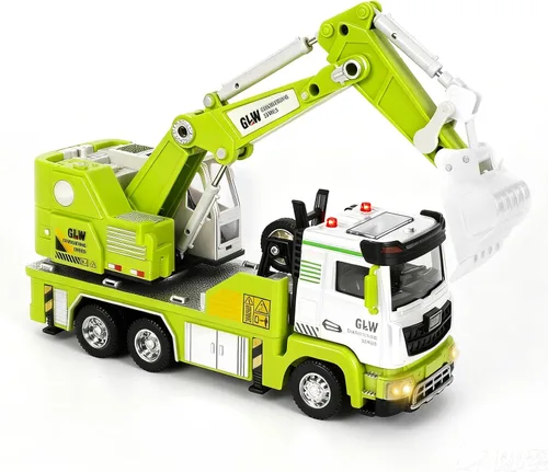 Miniatura 9 de Juguete de camión volquete para niños, modelo de simulación 1:40, juguetes educativos de construcción con luces y sonidos realistas, regalos
