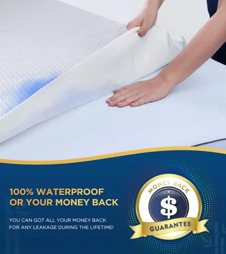 Miniatura 2 de Protector de colchón premium 100% impermeable Twin XL, tela de aire 3D transpirable y refrescante, cubierta de colchón suave e hipoalergénica sin