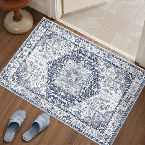 Miniatura 14 de Alfombra de pasillo lavable de 2 x 6 pies - Alfombras de cocina con respaldo antideslizante vintage suave estilo granja, alfombra de entrada