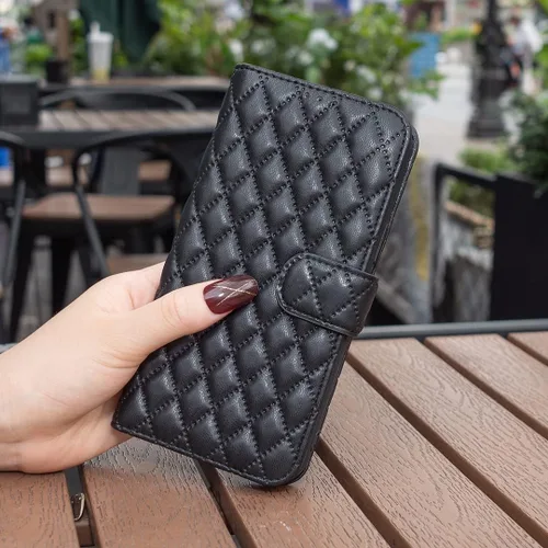 Miniatura 7 de Case for Xiaomi Redmi Note 10 4G/Note 10S,Rhombus Lambskin Pattern Premium Leather Wallet Kickstand Flip Case Magnetic Clasp Cover Black
