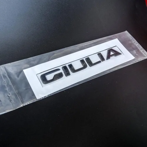 Miniatura 8 de Giulia - Letra metálica 3D para maletero de Alfa Romeo 2018-2021 2022, calcomanía deportiva para portón trasero, color negro brillante, accesorios