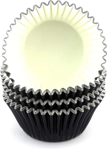Miniatura 2 de Moldes de aluminio para cupcakes para fiesta de Halloween, tazas para hornear estándar, 100 unidades (negro)