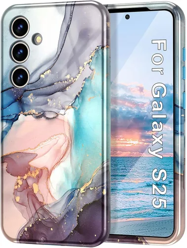 Miniatura 67 de Btscase para Samsung Galaxy S25, [Probado contra caídas de grado militar] Funda protectora de diseño de patrón de mármol, resistente, delgada