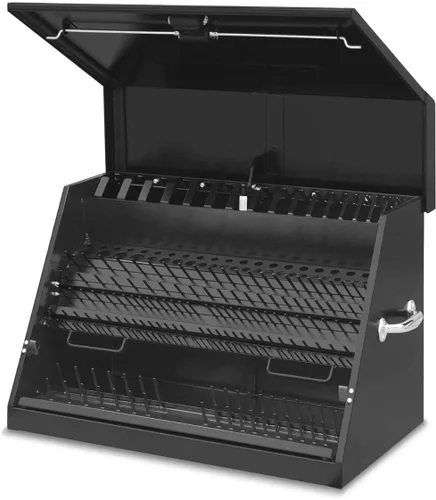 Miniatura 10 de Montezuma – ME300B – Cofre de herramientas portátil TRIÁNGULO de 30 pulgadas – Diseño de varios niveles – Construcción de calibre 16 – Cofre