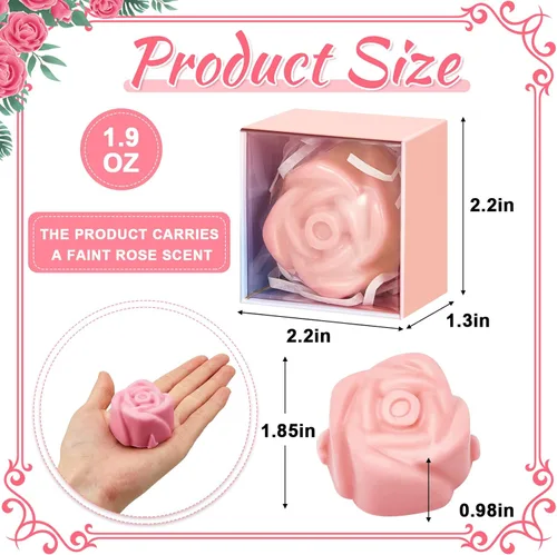 Miniatura 2 de Loopeer 24 piezas de jabón de rosas para boda, despedida de soltera, mini jabón perfumado en forma de flor, regalo de invitados a granel con caja