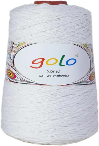 Miniatura 13 de golo Hilo de cono de lana para tejer 8.8oz 400yd 100% hilo de lana para tejer a mano 401-Blanco