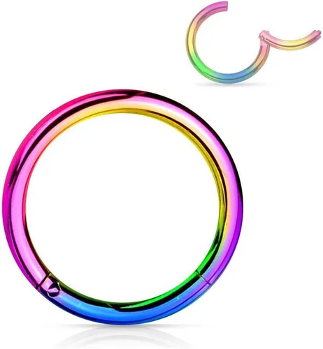 Miniatura 108 de Forbidden Body Jewelry - Piercing para la nariz de acero quirúrgico 316L con bisagra, 14G, 16G, 18G, diámetro de 15/64, 5/16, 25/64, 15/32 pulgadas