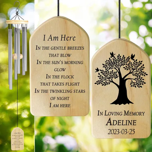 Miniatura 30 de Campanillas de viento conmemorativas para la pérdida de la madre, regalo de condolencias en memoria de mamá