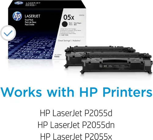 Miniatura 2 de HP 05X - Cartuchos de tóner negros de alto rendimiento (paquete de 2) Funciona con HP LaserJet P2055 Series CE505XD