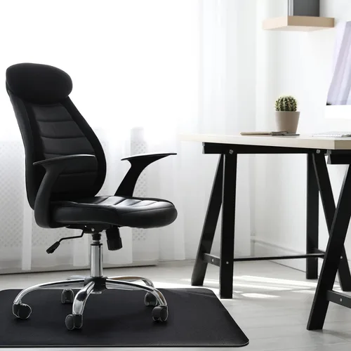 Miniatura 9 de Tapete para silla de oficina para suelo de madera dura: 53 x 45 pulgadas, alfombrilla grande para silla rodante negra para pisos de madera dura