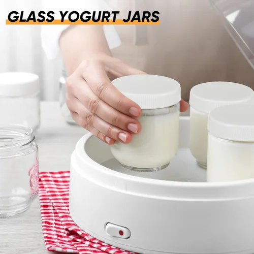 Miniatura 5 de Baderke 16 recipientes de avena durante la noche con tapas, tarros de vidrio para yogur reutilizables para yogurt, recipientes de yogur para pudín