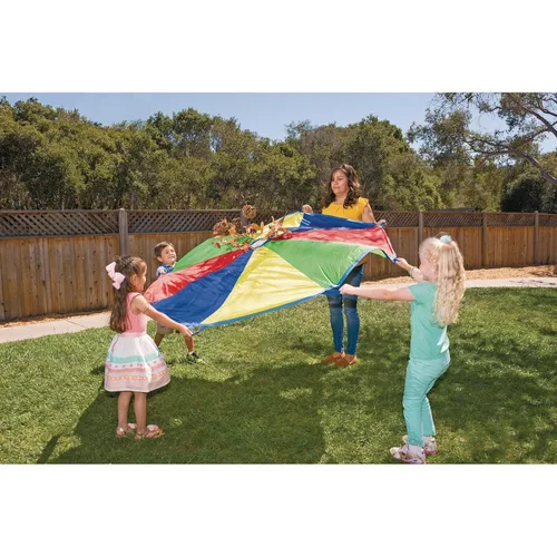 Miniatura 6 de Excellerations Brawny - Paracaídas de 6 pies para niños con 8 asas, juguete para niños, paracaídas de gimnasio