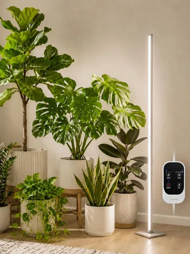 Miniatura 10 de GLOWRIUM Luces de cultivo para plantas de interior, luces de cultivo de plantas verticales de 36W con temporizador automático, luz de cultivo LED