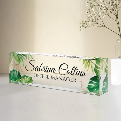 Placa de nombre personalizada para escritorio, placa de nombre de escritorio personalizada, regalos de agradecimiento a los empleados, accesorios de