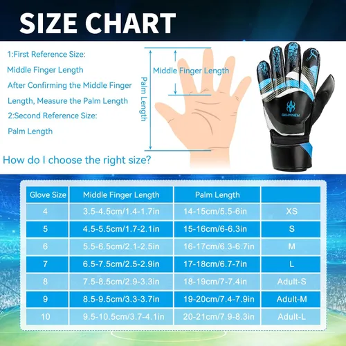 Miniatura 2 de Guantes profesionales de portero de fútbol – Agarre superior, protección para los dedos, alto rendimiento, duraderos y cómodos guantes