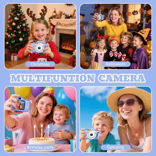 Miniatura 5 de Cámara selfie mejorada para niños, niñas, regalo de festival de cumpleaños de Navidad para niños, cámara digital para niños pequeños, juguetes