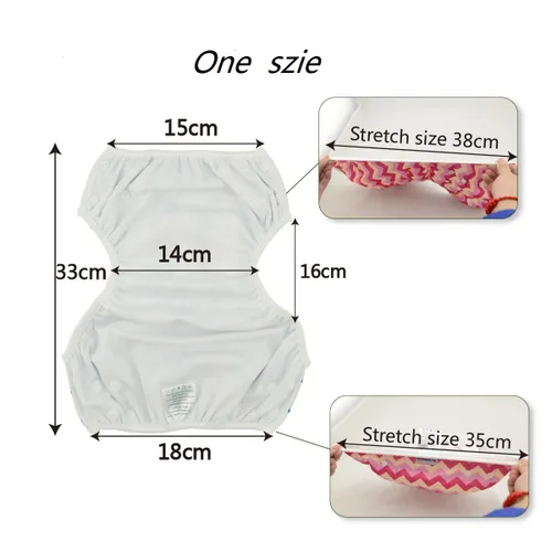 Miniatura 25 de Alva, Pañales de bebé para nadar, paquete de 2 unidades, talle único, reutilizable, lavable y ajustable de 0 a 36 meses. Tamaño de 10 a 40 lbs
