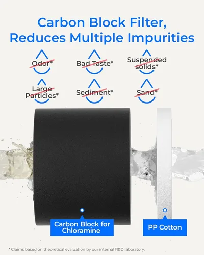 Miniatura 4 de Waterdrop WD-10CM - Filtro de agua de repuesto para Waterdrop TSB-CM Sistema de filtro de agua de 3 etapas debajo del fregadero, sistema de Satén
