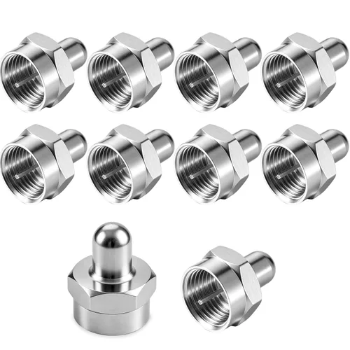 Tapa coaxial, terminador de 75 ohmios, paquete de 10, tapas de terminador coaxial para puertos en divisor, AMP, cable coaxial, antena de TV, placas