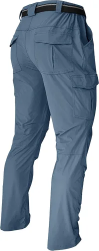 WENRONSTA Pantalones cargo de senderismo para hombre, secado rápido, ligeros, impermeables, 6 bolsillos, para exteriores, pesca, montaña,