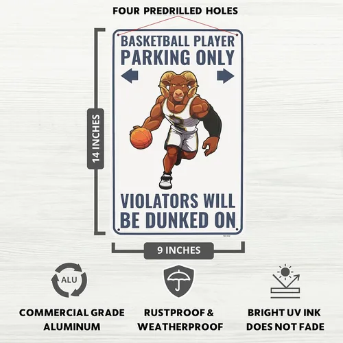 Miniatura 2 de Venicor Cartel de baloncesto – 9 x 14 pulgadas – Aluminio – Regalos de baloncesto – Decoración de habitación de jugador de baloncesto – Accesorios