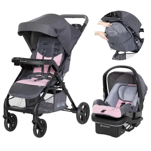 Miniatura 2 de Baby Trend Sistema de viaje Passport Cargo de bambú rosa con moisés Lil' Snooze Deluxe III