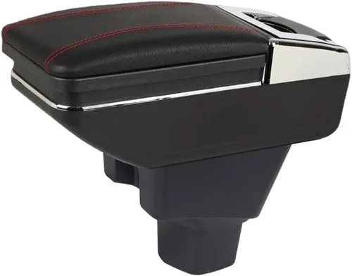 Compatible con caja de reposabrazos de cuero para consola central de automóvil, SUZUKI SX4 2008 2009 2010 2011 2012 2013 2014 2015 2016 2017 (no