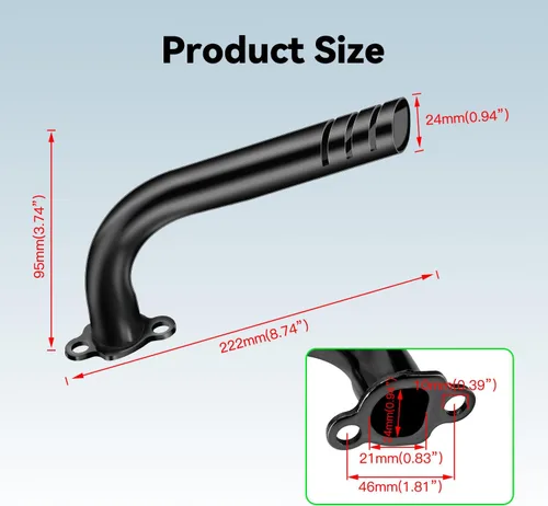 Miniatura 4 de Kit de Tubo de Escape de Cabecera Mejorado para Predator 212cc 196cc 6.5HP GX160 GX200 Coleman Mini Bike BT200X CT200U CT200U-EX KT196 Go Kart Baja