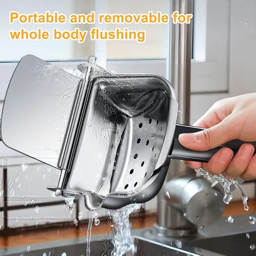 Miniatura 7 de Exprimidor manual de mano de metal de acero inoxidable, jugo extractor de prensa fría a mano para frutas suaves jugosas como limas, limones
