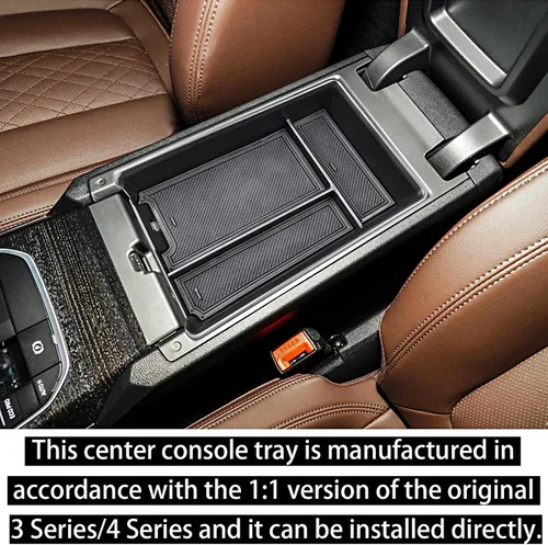 Miniatura 3 de RUNROAD Organizador de consola central compatible con BMW Serie 3 G20/G21 2019-2026 y Serie 4 G22/G23/i4 2021-2026 Accesorios, bandeja de consola