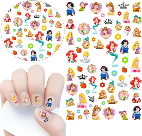 Miniatura 4 de Calcomanías de diseño de uñas, calcomanías autoadhesivas 3D, suministros de arte de uñas, calcomanías de uñas de dibujos animados para mujeres