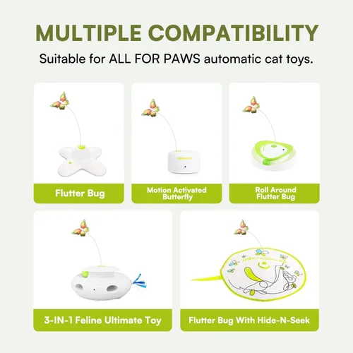 Miniatura 4 de ALL FOR PAWS 6-Pack Butterfly Refills for Interactive Cat Toy, Replacement Butterflies for Automatic Cat Spinner Toy, Durable Self-Play Butterfly