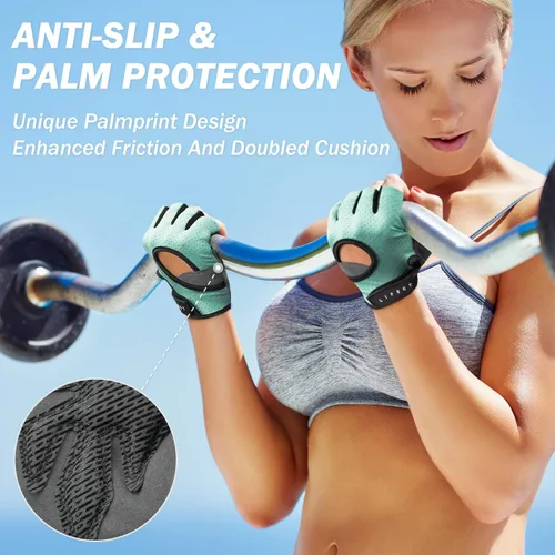 Miniatura 3 de LIFECT Freedom - Guantes de entrenamiento para levantamiento de pesas que cubre los nudillos, guantes cortos sin dedos con dorso curvo abierto