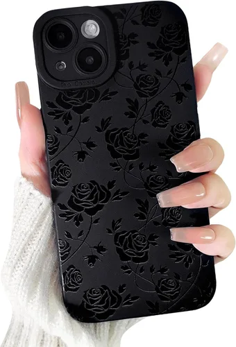 Miniatura 14 de Lovmooful Funda compatible con iPhone 13, bonito diseño de hongos negros para niñas y mujeres, TPU suave a prueba de golpes, protector femenino