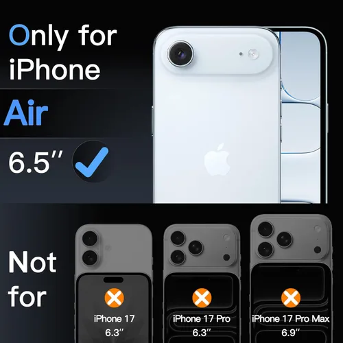 Miniatura 2 de JETech Protector de pantalla para iPhone Air, película de vidrio templado con herramienta de fácil instalación, dureza 9H, compatible con fundas