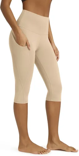 Miniatura 48 de ODODOS - Leggings capri de cintura alta para mujer con bolsillos, control de abdomen, no se transparentan, para entrenamiento atlético, running