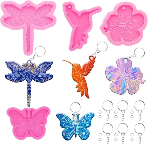 Miniatura 8 de Angel Wings Molde de silicona de resina con forma de mariposa, molde de resina epoxi, molde de resina para manualidades de joyería, moldes