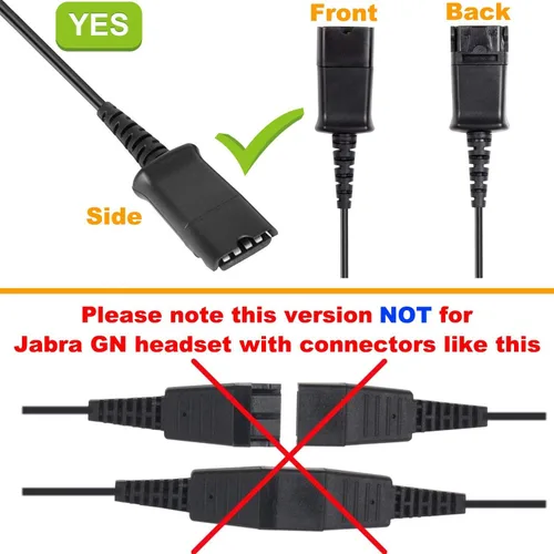 Miniatura 2 de Adaptador QD HIS Cable para auriculares Plantronics y VoiceJoy Adaptador QD para teléfonos Yealink y trabajable para Avaya IP 1608, 1616, 9601