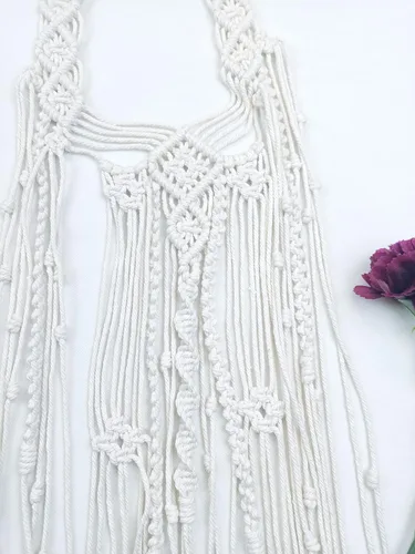 Miniatura 6 de kiido Tocado de novia con velo de novia, diadema bohemia hecha a mano, macramé, tiara nupcial, 39 pulgadas