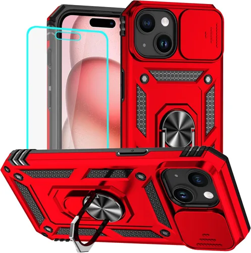 Miniatura 28 de HNHYGETE Funda para iPhone XR con protector de pantalla HD: [grado militar de 20 pies probada en caídas] Funda protectora para cámara deslizante a