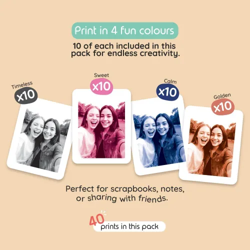 Miniatura 3 de Paquete de impresión Kiimento para Cámara de Impresión Instantánea P2, variedad de 40 impresiones, tarjetas térmicas sin tinta, 78×56 mm vertical